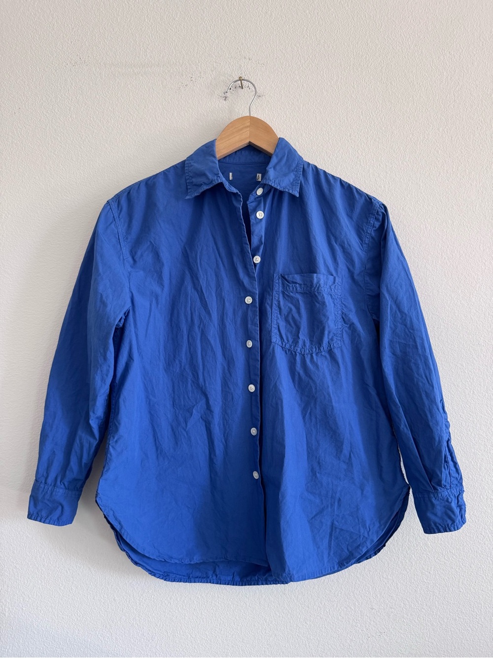 Madewell The Easy Shirt In Poplin In French Blue Size XXS